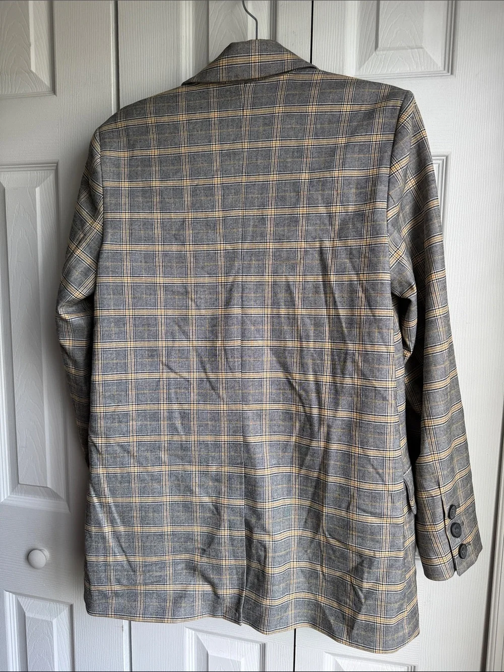 Free People Ashby Plaid Double Breasted Blazer Medium - like new